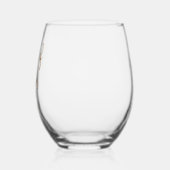 Meid van eer naam elegant script wijnglas zonder voet (Links)