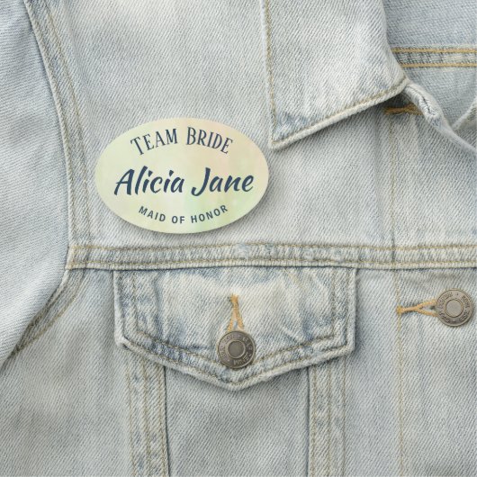 Meid van eer naam gepersonaliseerde team bruid naamplaatje (In situ)