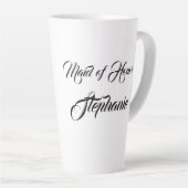 Meid van Honor Black Elegant Script Weddings Latte Mok (Rechterhoek)
