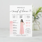 Meid van Honor Info Blush Pink Palette Infographic Kaart (Staand voorkant)