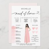Meid van Honor Info Blush Pink Palette Infographic Kaart (Voorkant / Achterkant)