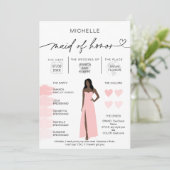 Meid van Honor Info Blush Pink Palette Infographic Kaart (Staand voorkant)