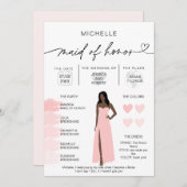 Meid van Honor Info Blush Pink Palette Infographic Kaart (Voorkant / Achterkant)