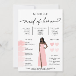 Meid van Honor Info Blush Pink Palette Infographic Kaart