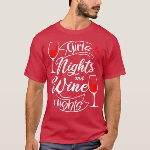 Meiden Avond Wijn Vluchten Grappig Bachelorette Fe T-shirt