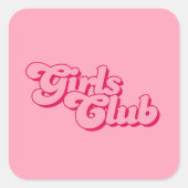 Meiden Club Vierkante Sticker (Voorkant)