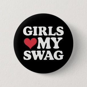 Meiden houden van mijn swag hart Valentijnsdag Ronde Button 5,7 Cm