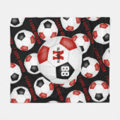 Meiden Ik hou van rode zwarte rode zwarte tekst Fleece Deken (Voorkant (Horizontaal))