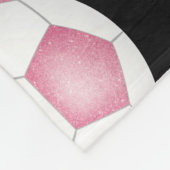 Meiden Ik hou van roze zwarte voettekst Fleece Deken (Hoek)