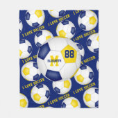 Meiden Ik hou van voettekst blauw goud zwart Fleece Deken (Voorkant)