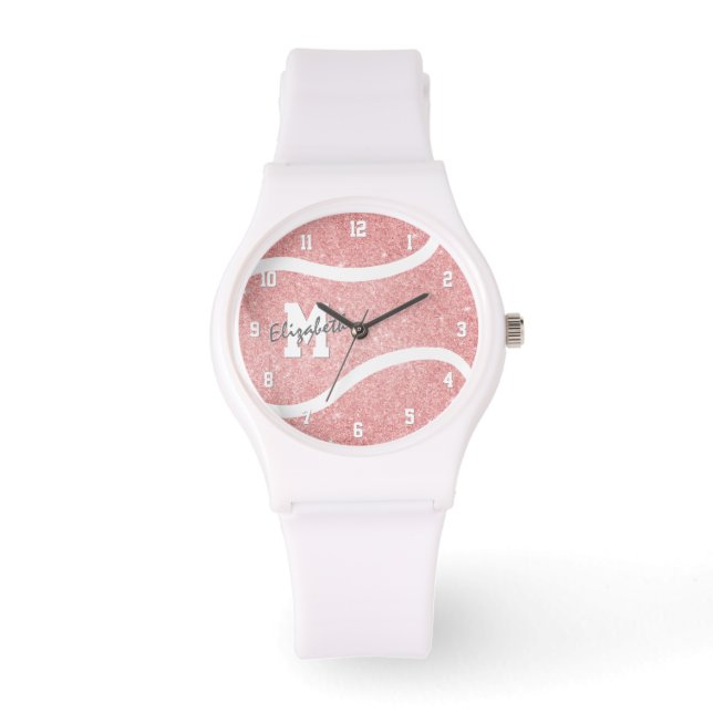 meiden monogramma pink tennisspeler horloge (Voorkant)