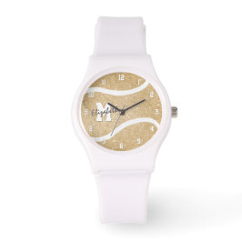 meiden monogrammed gouden tennisspeler horloge