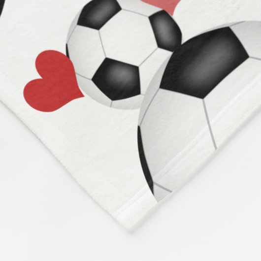 meiden monogrammen van voetballen en harten fleece deken (Hoek)