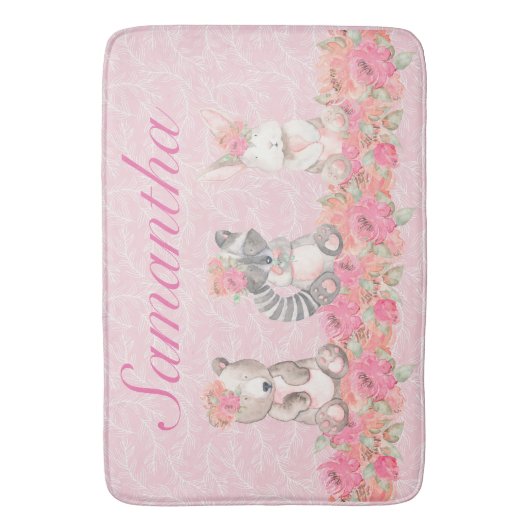  meiden roze houtskappen badmat (Voorkant Verticaal)