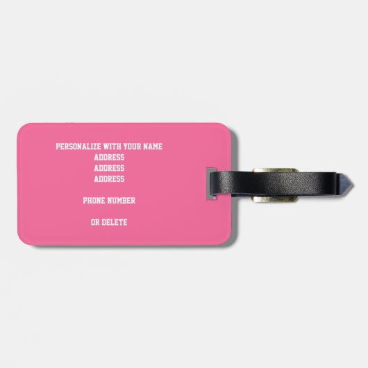 meiden roze witte basketbaltas bagagelabel (Achterkant horizontaal)