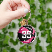 meiden roze zwarte basketbal sleutelhanger met tea (Hand)