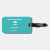 meiden turquoise witte basketbaltas bagagelabel (Achterkant horizontaal)