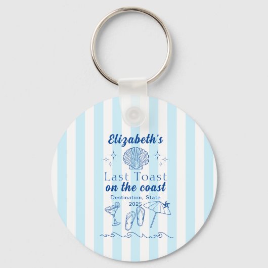 Meidenav Strandfeest Laatste Toast Aan de Kust Sleutelhanger (Voorkant)