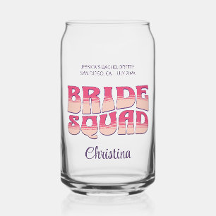 Meidenavakant Bridesquad Bruidsmeisje Roze Blikvorm Glas