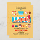 Meidenavakantie aan het strand kaart (Voorkant / Achterkant)