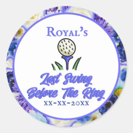 Meidenavakantie, Bruidsfeest Blauw en Wit Ronde Sticker