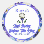 Meidenavakantie, Bruidsfeest Blauw en Wit Ronde Sticker (Voorkant)