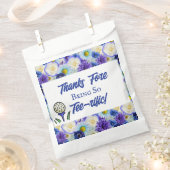 Meidenavakantie Bruidsfeest Golf Blauw Bloemmotief Bedankzakje (Geknipt)