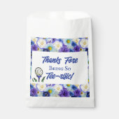 Meidenavakantie Bruidsfeest Golf Blauw Bloemmotief Bedankzakje (Voorkant)