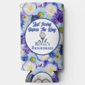 Meidenavakantie Bruidsfeest Golf Blauw Bloemmotief Seltzer Blikjeskoeler (Voorkant)