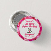 Meidenavakantie Bruidsfeest Golf Roze Bloemen Ronde Button 3,2 Cm (Voorkant /achterkant)