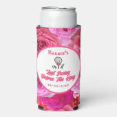 Meidenavakantie Bruidsfeest Golf Roze Bloemen Seltzer Blikjeskoeler (Seltzer Voorkant)