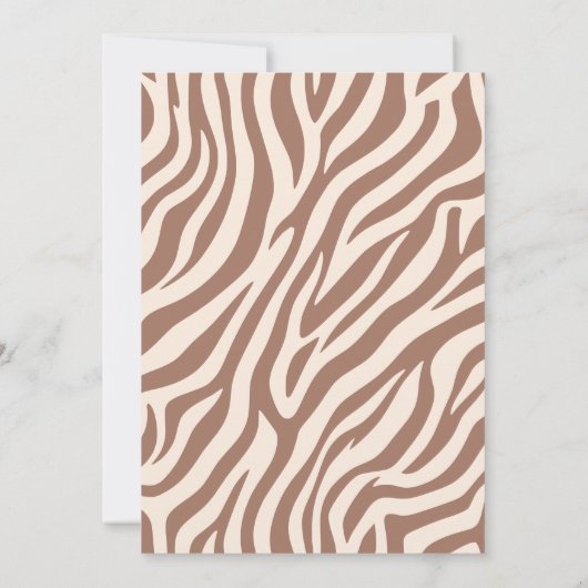 Meidenavakantie-feest-Zebraprint-Mousse Kaart (Achterkant)