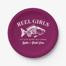 Meidenavakantie Hawaiaanse Visser Stijl Papieren Bordje