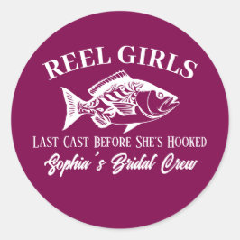 Meidenavakantie Hawaiaanse Visser Stijl Ronde Sticker