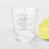 Meidenavakantie in Las Vegas stijl - Donkerblauw Shot Glas (Achterkant)