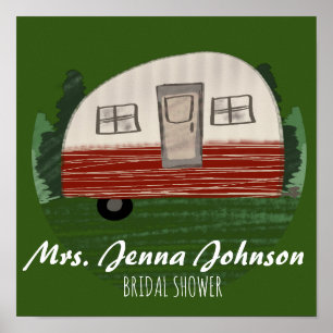 Meidenavakantie Kampeerwagen Bergen Weekend Groen  Poster