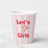 Meidenavakantie Laten we gaan, meiden Papieren Bekers (Voorkant)