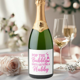 Meidenavakantie roze champagne proosten sparkling wijnetiket