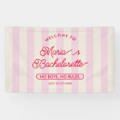 Meidenavakantie Roze Modern  Welkom Spandoek (Horizontaal)