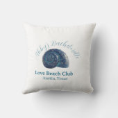 Meidenavakantie strandclub blauwe zee schelp naam kussen (Achterkant)