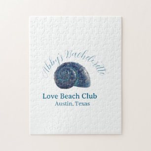 Meidenavakantie strandclub blauwe zee schelp naam  legpuzzel