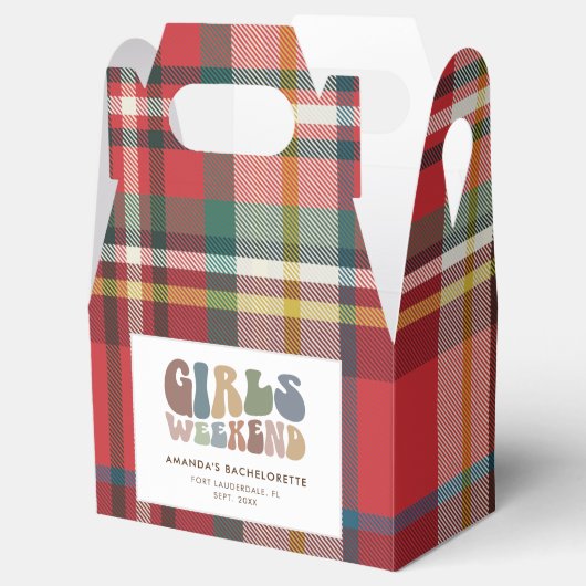 Meidenavakantiedames Weekend 70er Retro Op Maat Bedankdoosjes (Geopend)