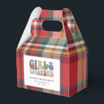 Meidenavakantiedames Weekend 70er Retro Op Maat Bedankdoosjes<br><div class="desc">Omarm de geest van de ultieme meidenuitstap met onze favorboxen met op maat gemaakte retro-typografie voor een vrijgezellenweekend! Deze chic en stijlvolle favorboxen dienen als een perfect aandenken aan een onvergetelijke uitstap met je favoriete dames. De voorkant van de doos toont een boeiende vintage-geïnspireerde "Meidenweekend" typografie die perfect de lol...</div>