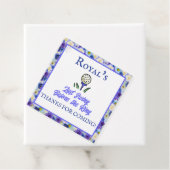 Meidenavond Bruidsfeest Borrel Golf Blauw Bloemmot Bedankjes Labels (In situ)