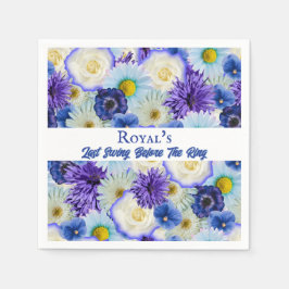 Meidenavond Bruidsfeest Borrel Golf Blauw Bloemmot Servet