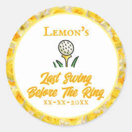 Meidenavond, Bruidsfeest Gele Bloemen Ronde Sticker