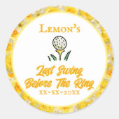 Meidenavond, Bruidsfeest Gele Bloemen Ronde Sticker (Voorkant)