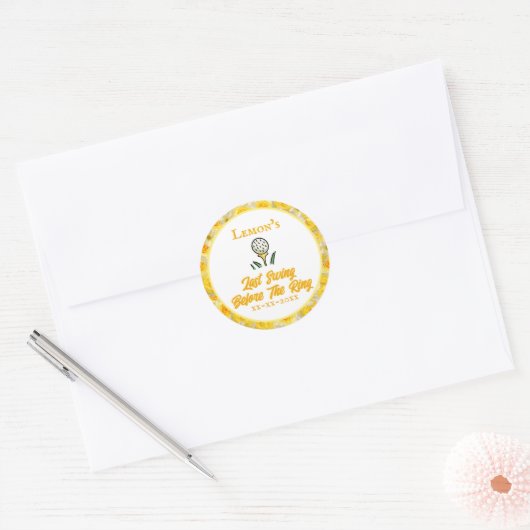 Meidenavond, Bruidsfeest Gele Bloemen Ronde Sticker (Envelop)