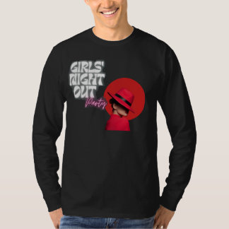 Meidenavond Feest Chic Rode Hoed Grafische Lange M T-shirt