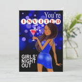 Meidenavond Feest Meisje | kobalt Kaart (Staand voorkant)